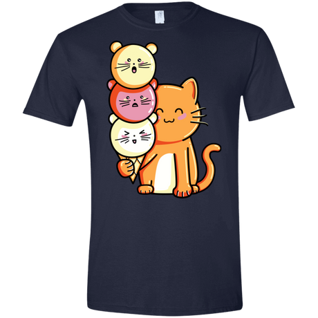 T-Shirts Navy / X-Small Cat and Micecream Men's Semi-Fitted Softstyle