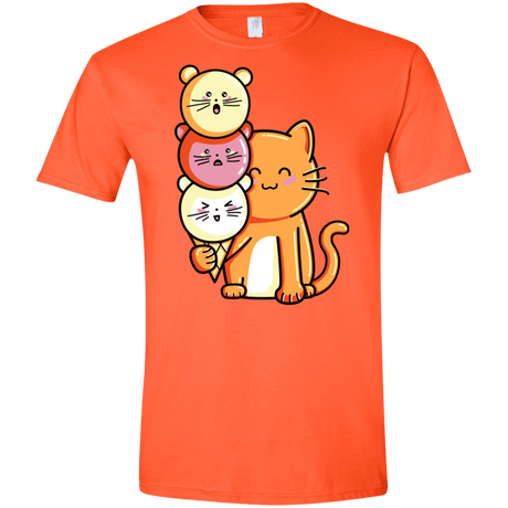 T-Shirts Orange / S Cat and Micecream Men's Semi-Fitted Softstyle