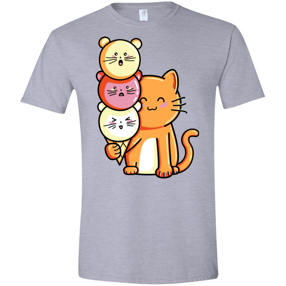 T-Shirts Sport Grey / X-Small Cat and Micecream Men's Semi-Fitted Softstyle