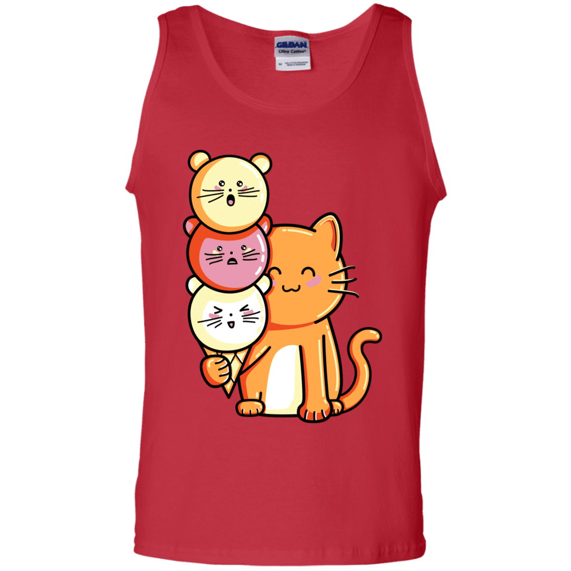 T-Shirts Red / S Cat and Micecream Men's Tank Top