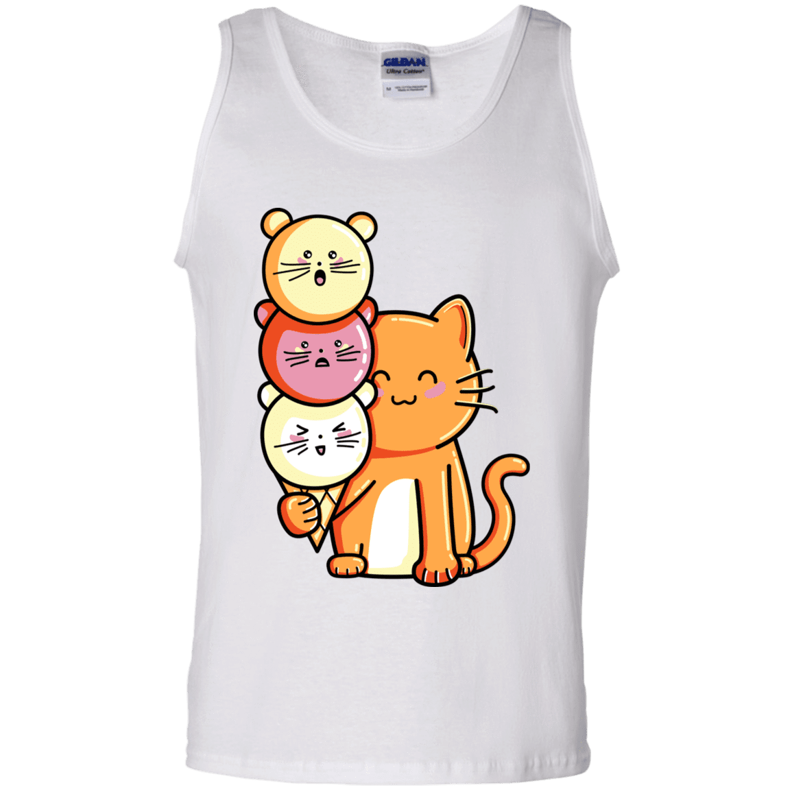 T-Shirts White / S Cat and Micecream Men's Tank Top