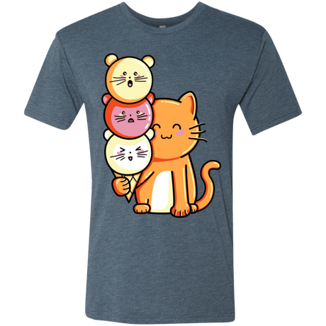 T-Shirts Indigo / S Cat and Micecream Men's Triblend T-Shirt