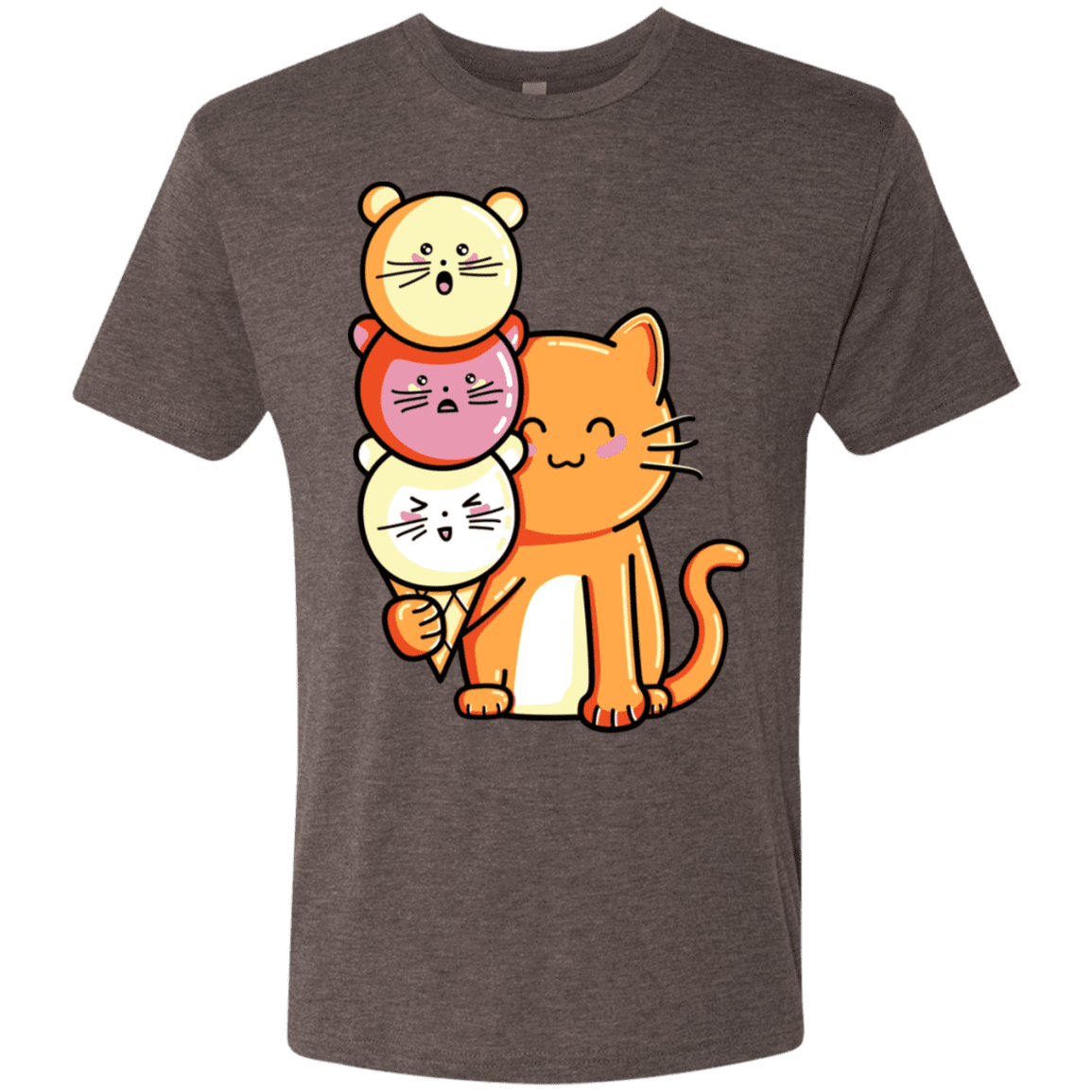 T-Shirts Macchiato / S Cat and Micecream Men's Triblend T-Shirt