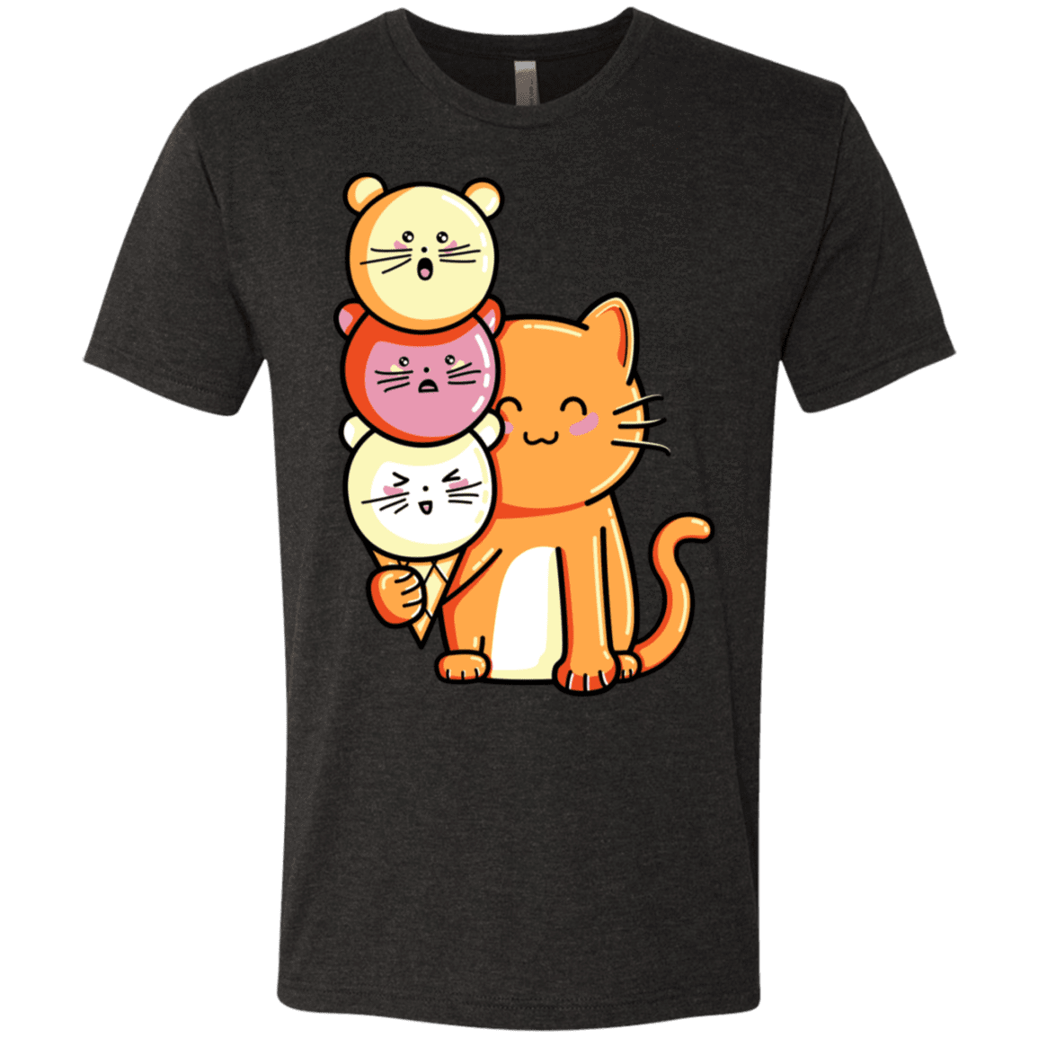 T-Shirts Vintage Black / S Cat and Micecream Men's Triblend T-Shirt