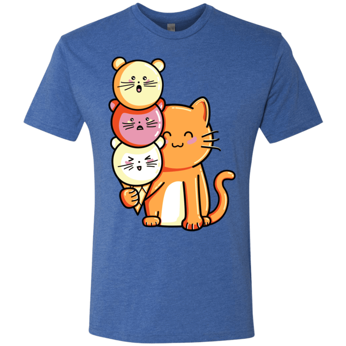 T-Shirts Vintage Royal / S Cat and Micecream Men's Triblend T-Shirt