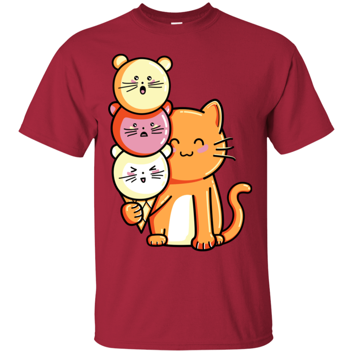 T-Shirts Cardinal / S Cat and Micecream T-Shirt
