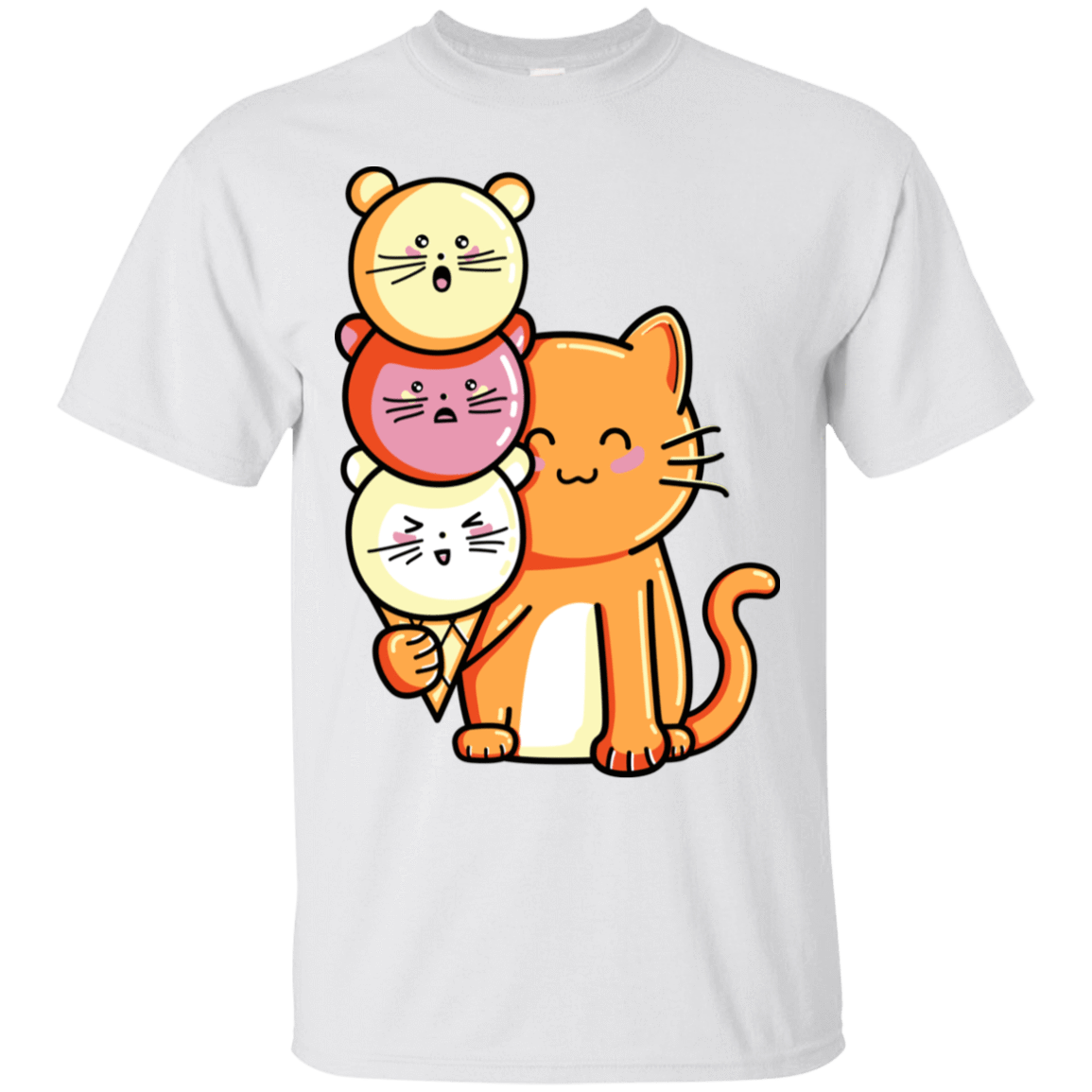 T-Shirts White / S Cat and Micecream T-Shirt