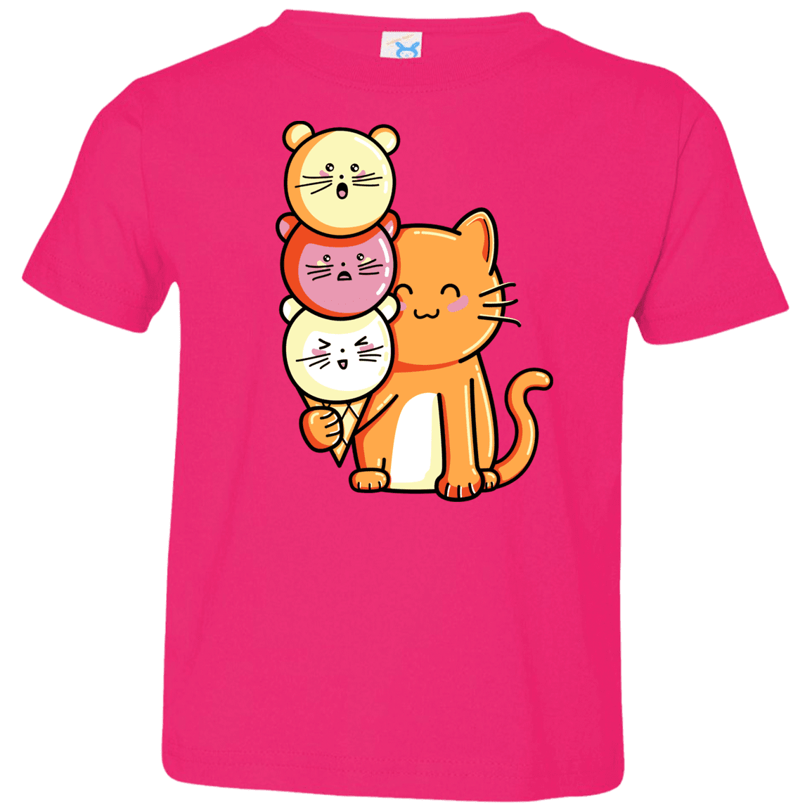 T-Shirts Hot Pink / 2T Cat and Micecream Toddler Premium T-Shirt