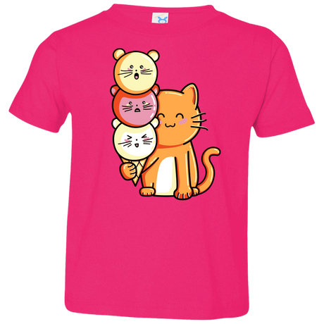 T-Shirts Hot Pink / 2T Cat and Micecream Toddler Premium T-Shirt