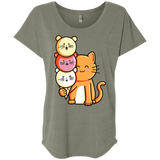 T-Shirts Venetian Grey / X-Small Cat and Micecream Triblend Dolman Sleeve