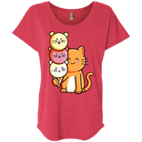 T-Shirts Vintage Red / X-Small Cat and Micecream Triblend Dolman Sleeve