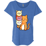 T-Shirts Vintage Royal / X-Small Cat and Micecream Triblend Dolman Sleeve