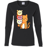 T-Shirts Black / S Cat and Micecream Women's Long Sleeve T-Shirt