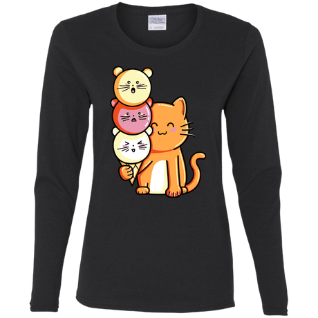 T-Shirts Black / S Cat and Micecream Women's Long Sleeve T-Shirt