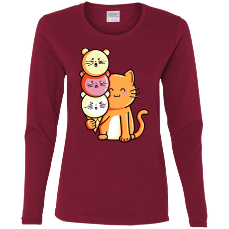 T-Shirts Cardinal / S Cat and Micecream Women's Long Sleeve T-Shirt