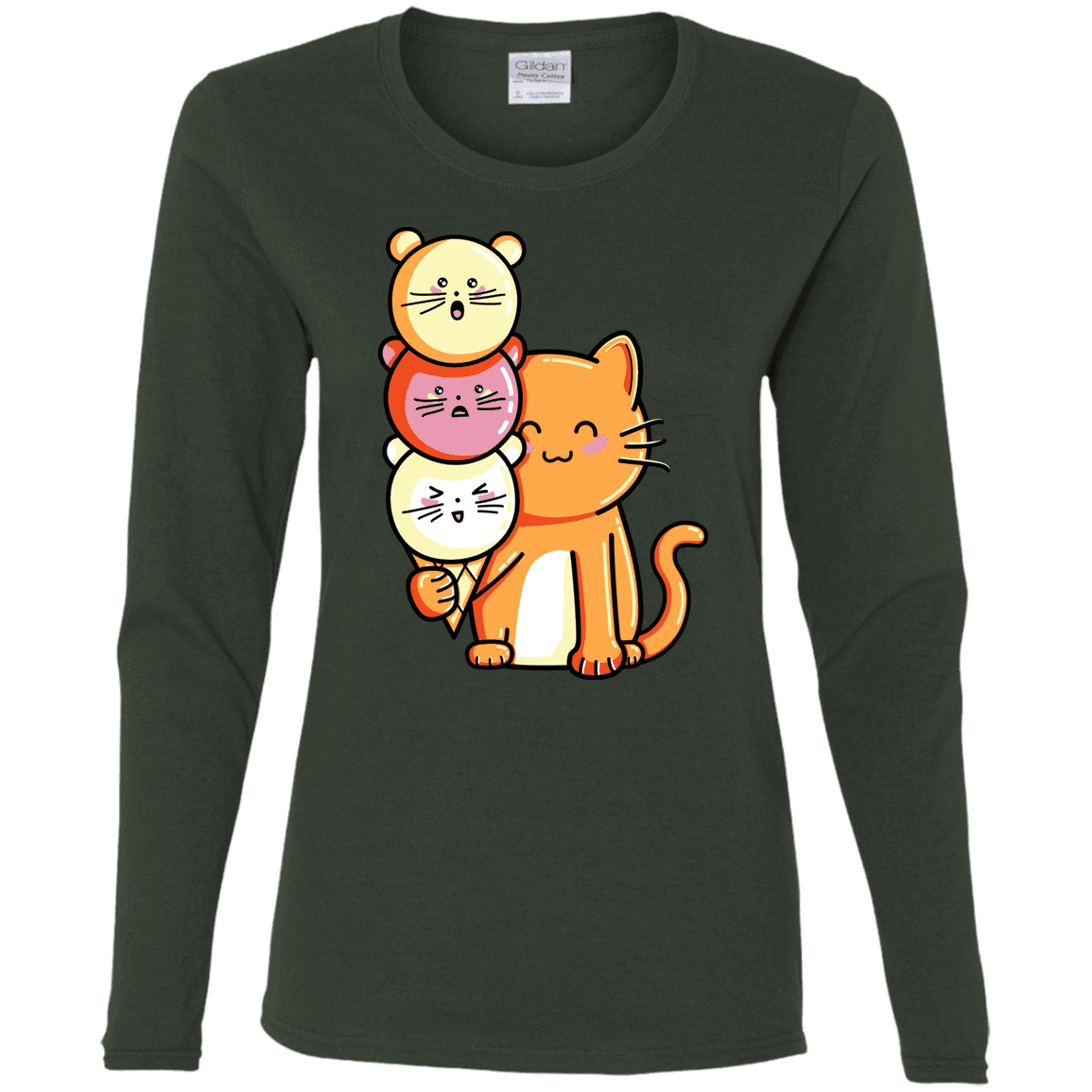 T-Shirts Forest / S Cat and Micecream Women's Long Sleeve T-Shirt