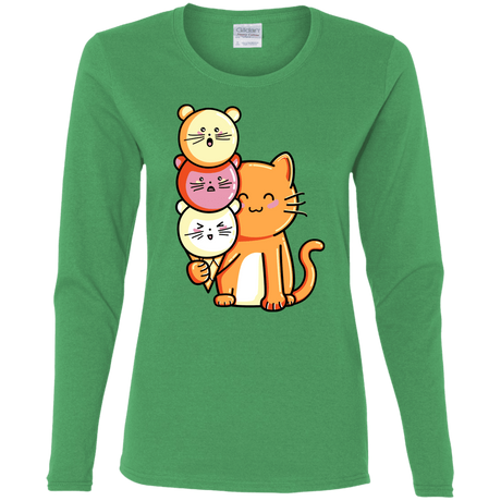 T-Shirts Irish Green / S Cat and Micecream Women's Long Sleeve T-Shirt