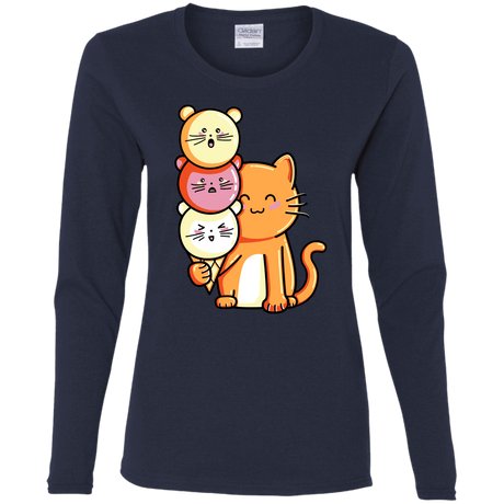 T-Shirts Navy / S Cat and Micecream Women's Long Sleeve T-Shirt