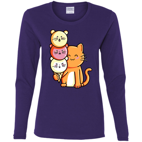 T-Shirts Purple / S Cat and Micecream Women's Long Sleeve T-Shirt