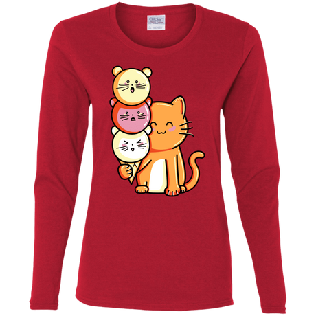 T-Shirts Red / S Cat and Micecream Women's Long Sleeve T-Shirt