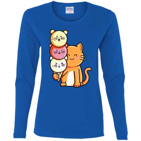 T-Shirts Royal / S Cat and Micecream Women's Long Sleeve T-Shirt