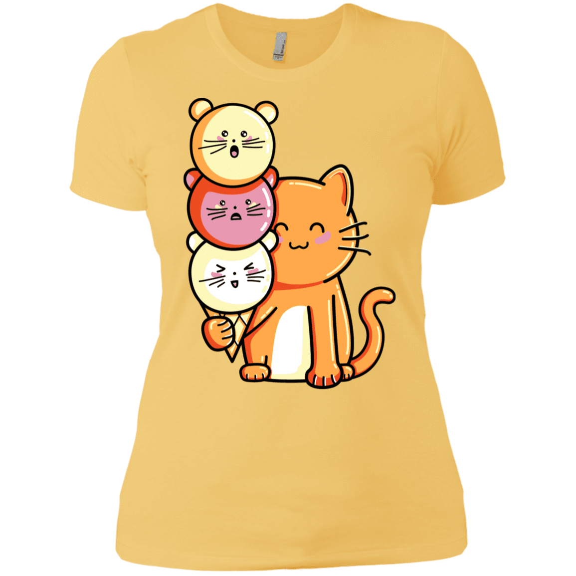 T-Shirts Banana Cream/ / X-Small Cat and Micecream Women's Premium T-Shirt