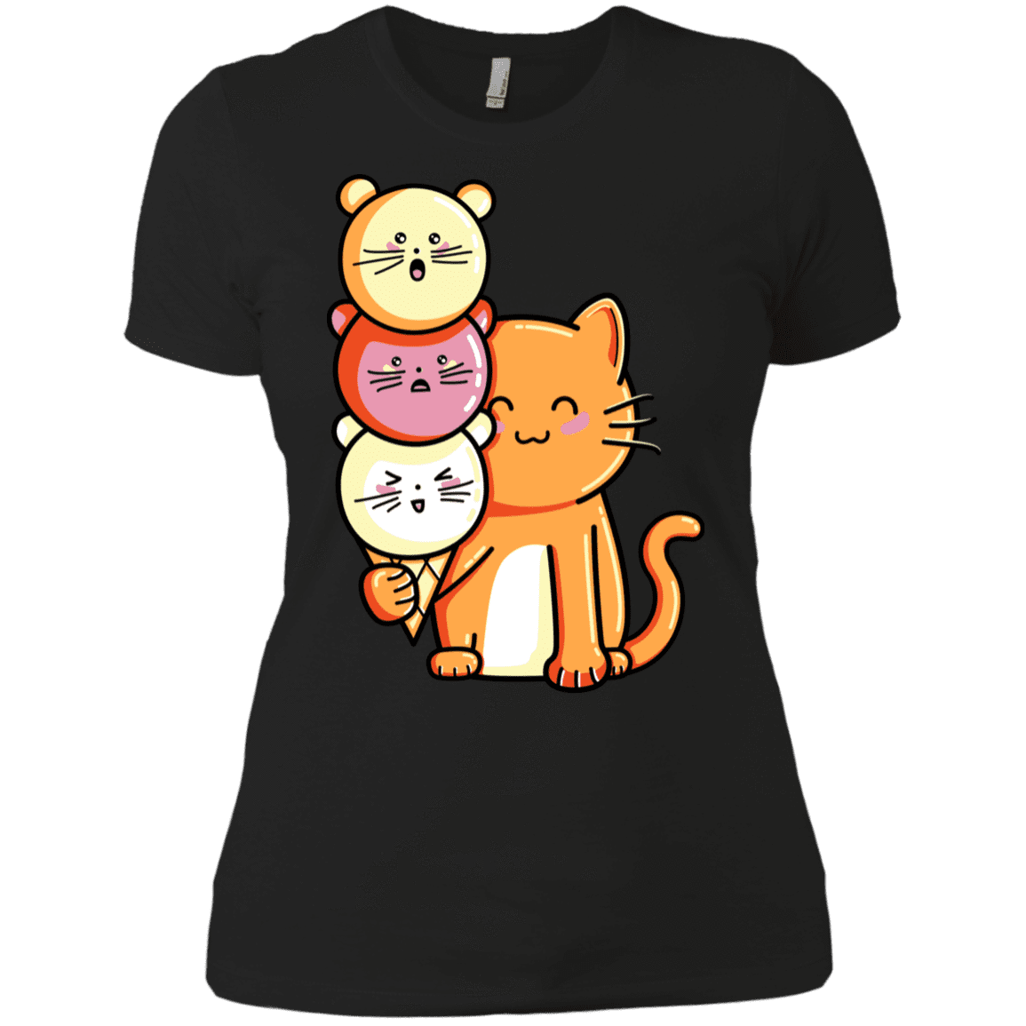 T-Shirts Black / X-Small Cat and Micecream Women's Premium T-Shirt