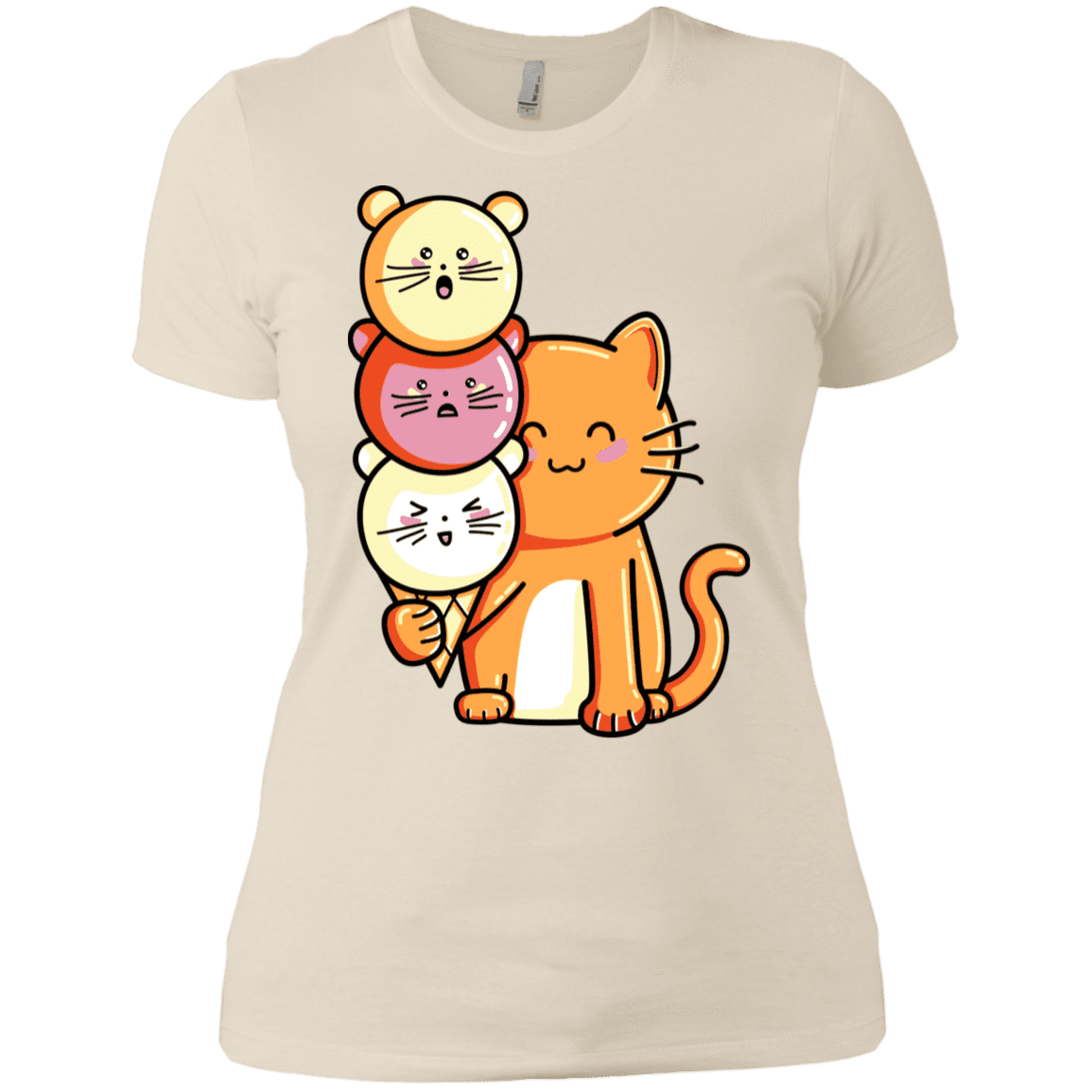 T-Shirts Ivory/ / X-Small Cat and Micecream Women's Premium T-Shirt