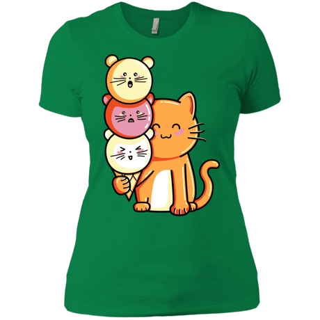 T-Shirts Kelly Green / X-Small Cat and Micecream Women's Premium T-Shirt