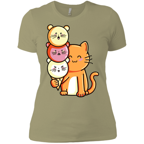 T-Shirts Light Olive / X-Small Cat and Micecream Women's Premium T-Shirt