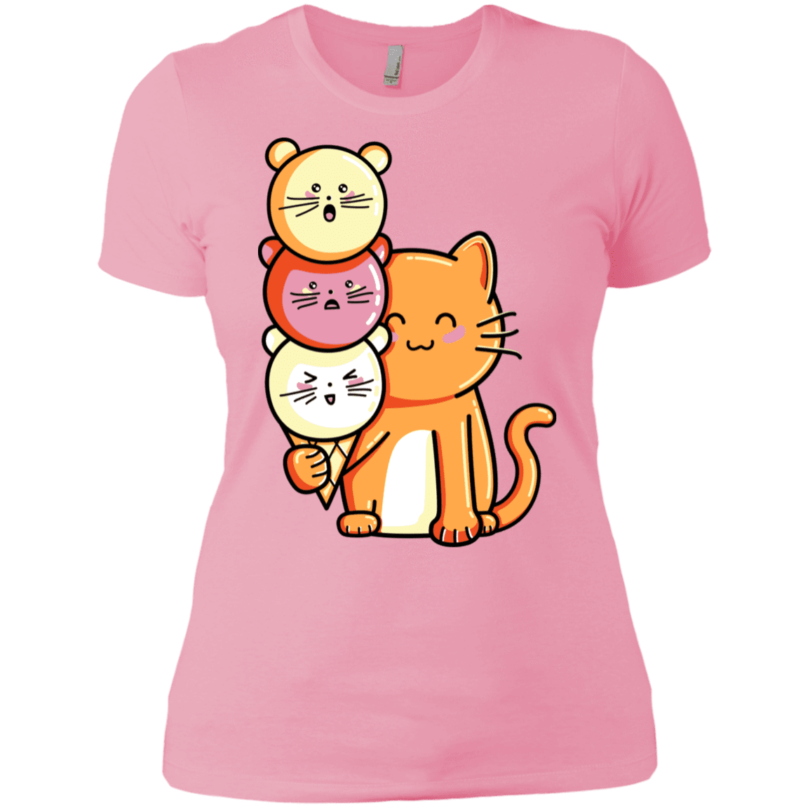 T-Shirts Light Pink / X-Small Cat and Micecream Women's Premium T-Shirt