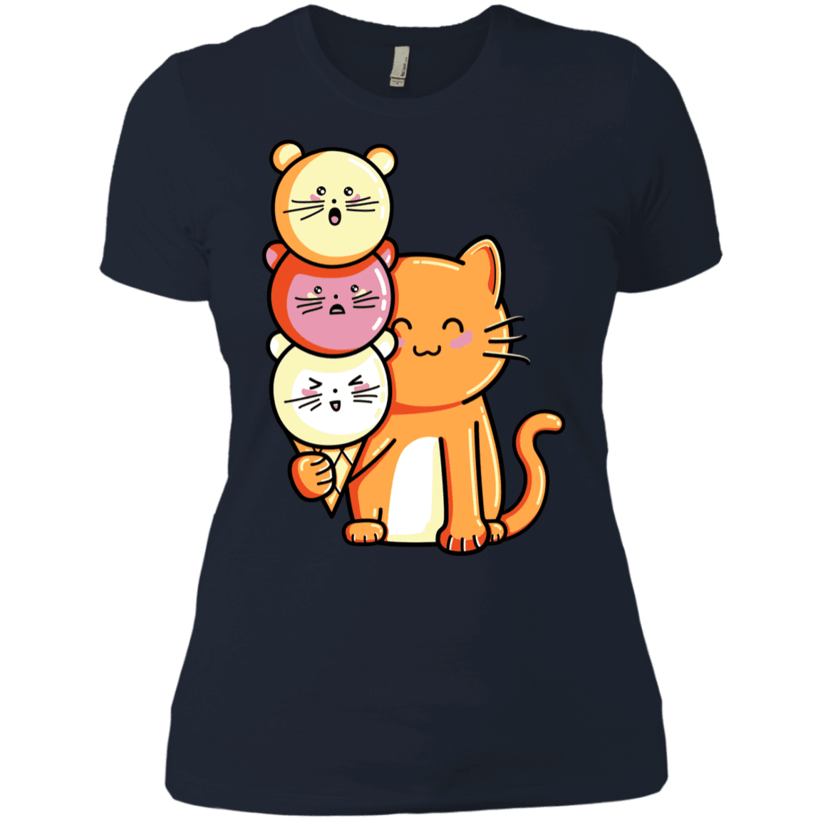 T-Shirts Midnight Navy / X-Small Cat and Micecream Women's Premium T-Shirt
