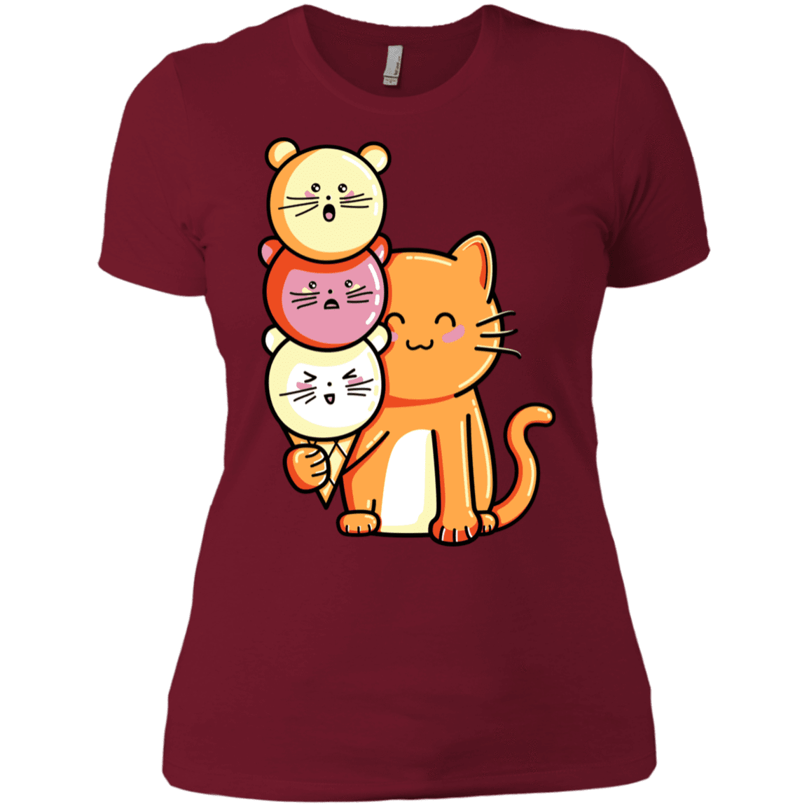 T-Shirts Scarlet / S Cat and Micecream Women's Premium T-Shirt
