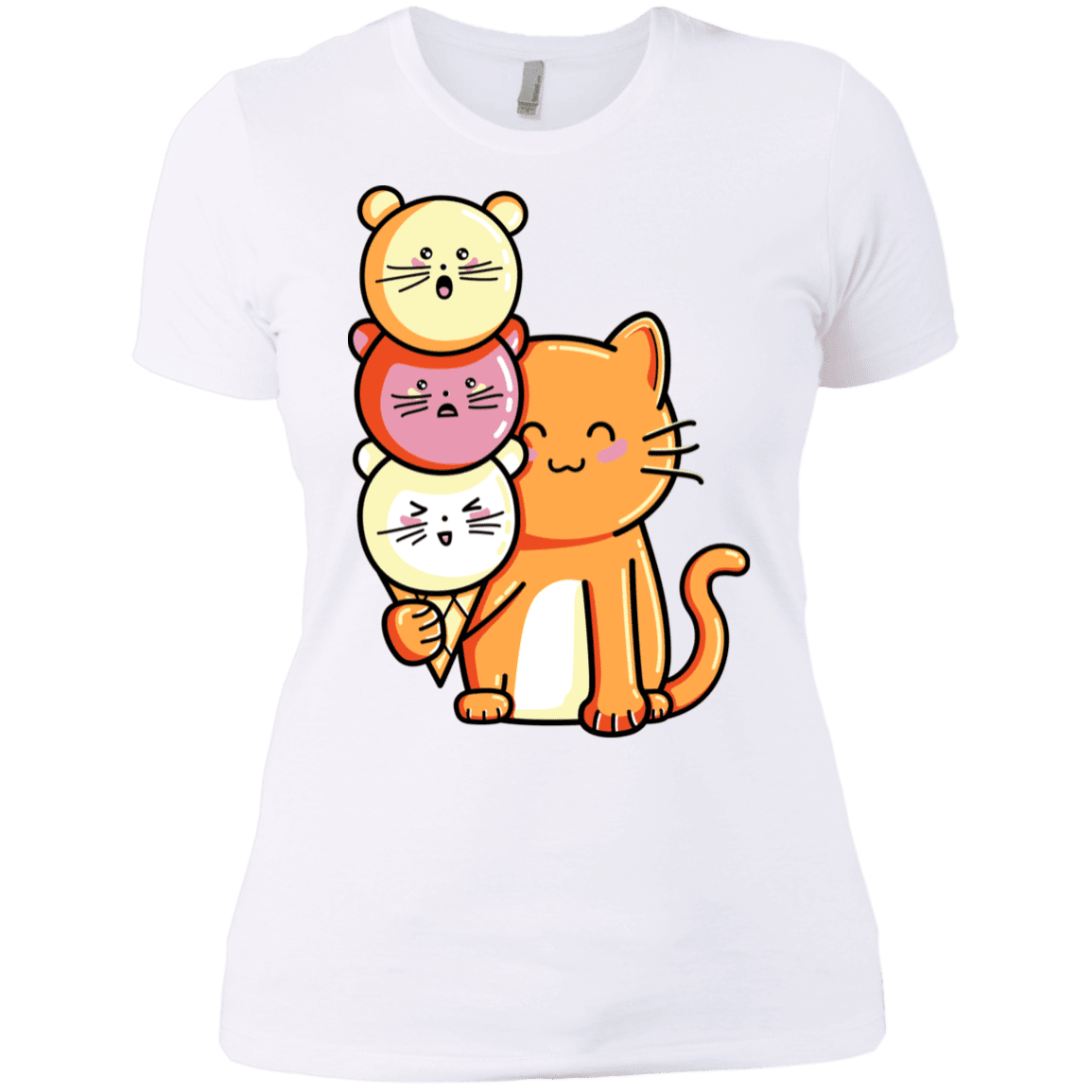 T-Shirts White / X-Small Cat and Micecream Women's Premium T-Shirt
