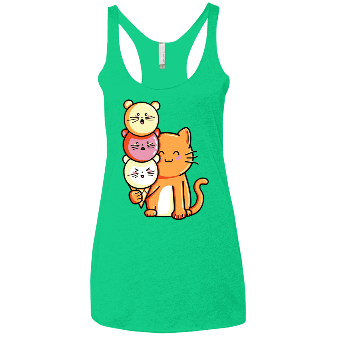T-Shirts Envy / X-Small Cat and Micecream Women's Triblend Racerback Tank