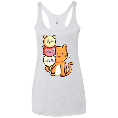 T-Shirts Heather White / X-Small Cat and Micecream Women's Triblend Racerback Tank