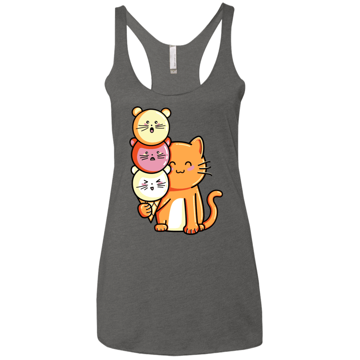 T-Shirts Premium Heather / X-Small Cat and Micecream Women's Triblend Racerback Tank