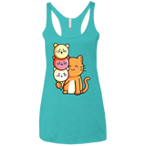 T-Shirts Tahiti Blue / X-Small Cat and Micecream Women's Triblend Racerback Tank