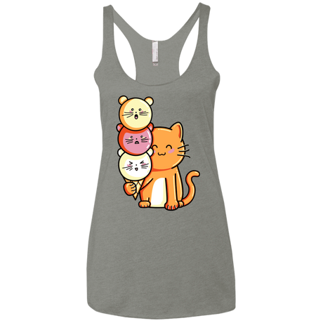 T-Shirts Venetian Grey / X-Small Cat and Micecream Women's Triblend Racerback Tank