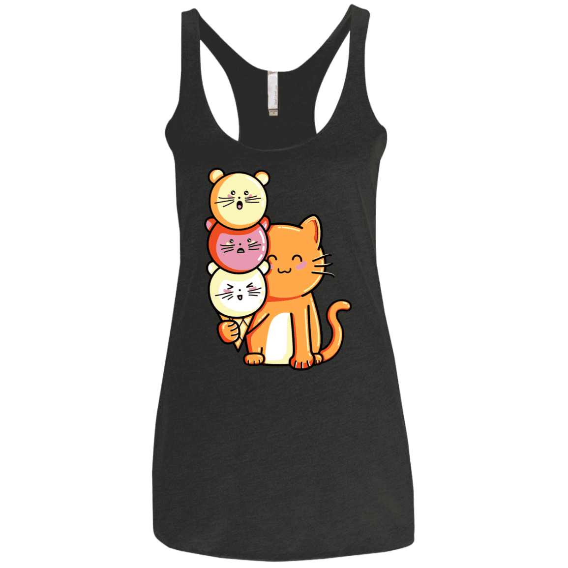 T-Shirts Vintage Black / X-Small Cat and Micecream Women's Triblend Racerback Tank