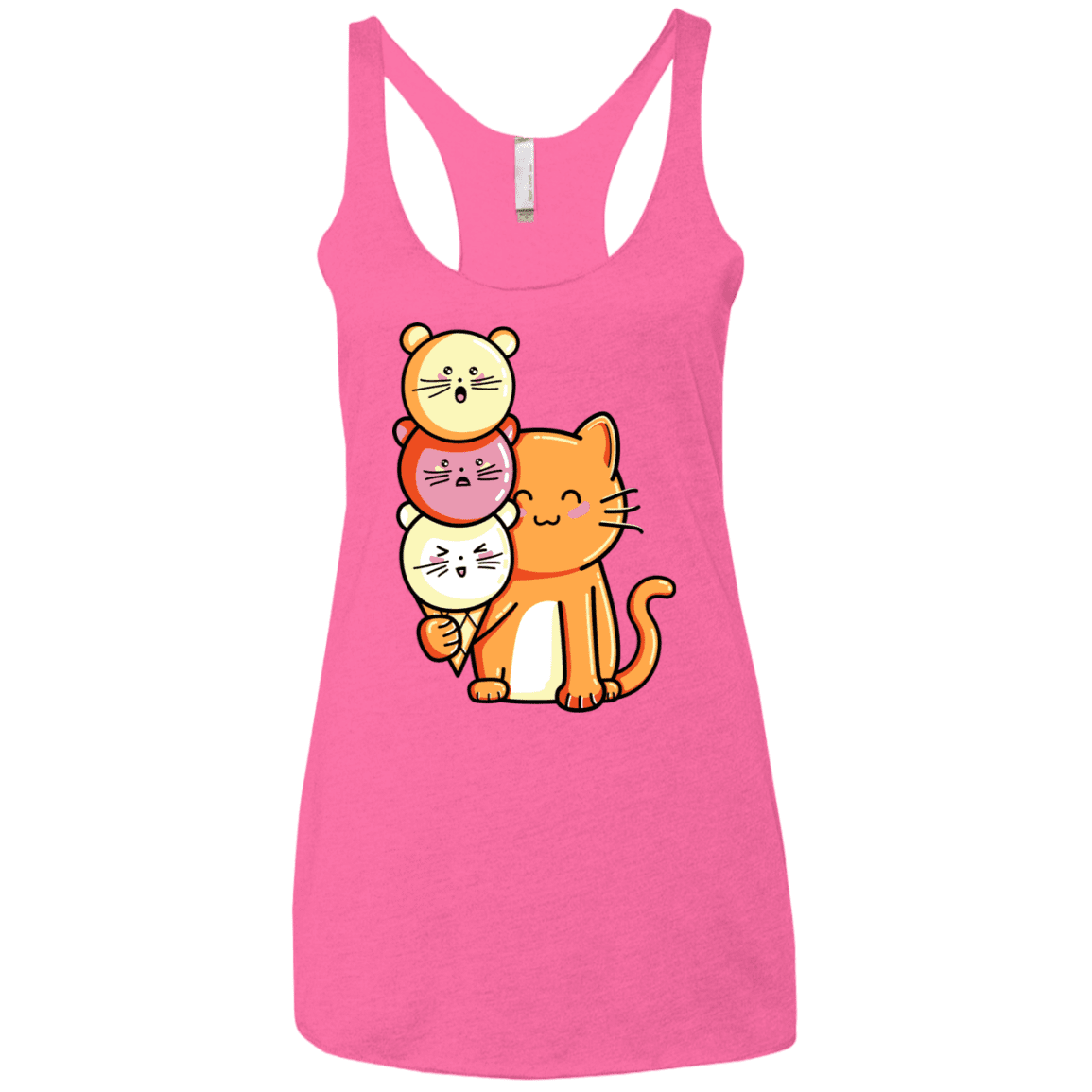 T-Shirts Vintage Pink / X-Small Cat and Micecream Women's Triblend Racerback Tank