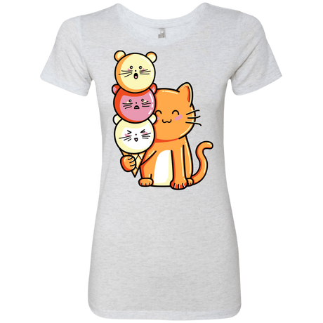 T-Shirts Heather White / S Cat and Micecream Women's Triblend T-Shirt
