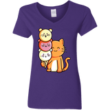 T-Shirts Purple / S Cat and Micecream Women's V-Neck T-Shirt