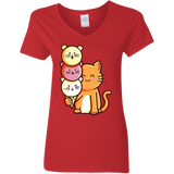 T-Shirts Red / S Cat and Micecream Women's V-Neck T-Shirt