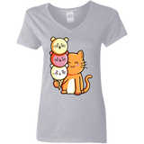 T-Shirts Sport Grey / S Cat and Micecream Women's V-Neck T-Shirt