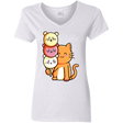 T-Shirts White / S Cat and Micecream Women's V-Neck T-Shirt