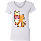 T-Shirts White / S Cat and Micecream Women's V-Neck T-Shirt