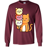 T-Shirts Maroon / YS Cat and Micecream Youth Long Sleeve T-Shirt