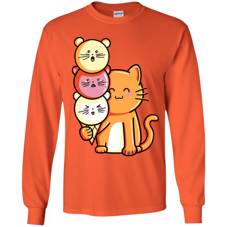 T-Shirts Orange / YS Cat and Micecream Youth Long Sleeve T-Shirt
