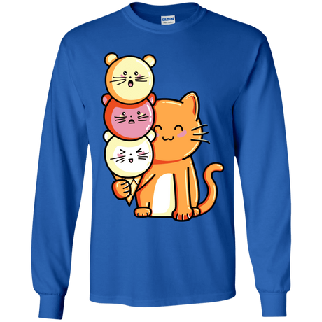 T-Shirts Royal / YS Cat and Micecream Youth Long Sleeve T-Shirt